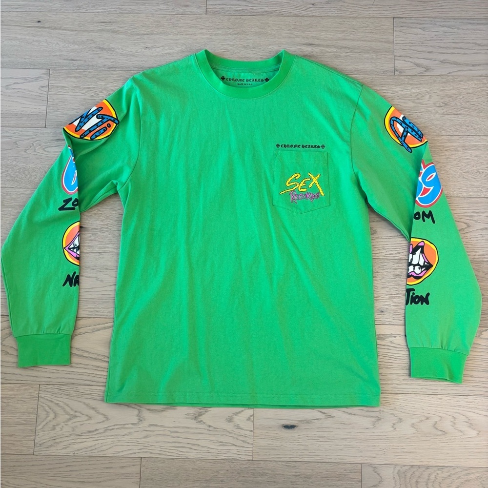 Chrome Hearts x Matty Boy S*x Records Vibrant Green Long Sleeve Tee Size Large